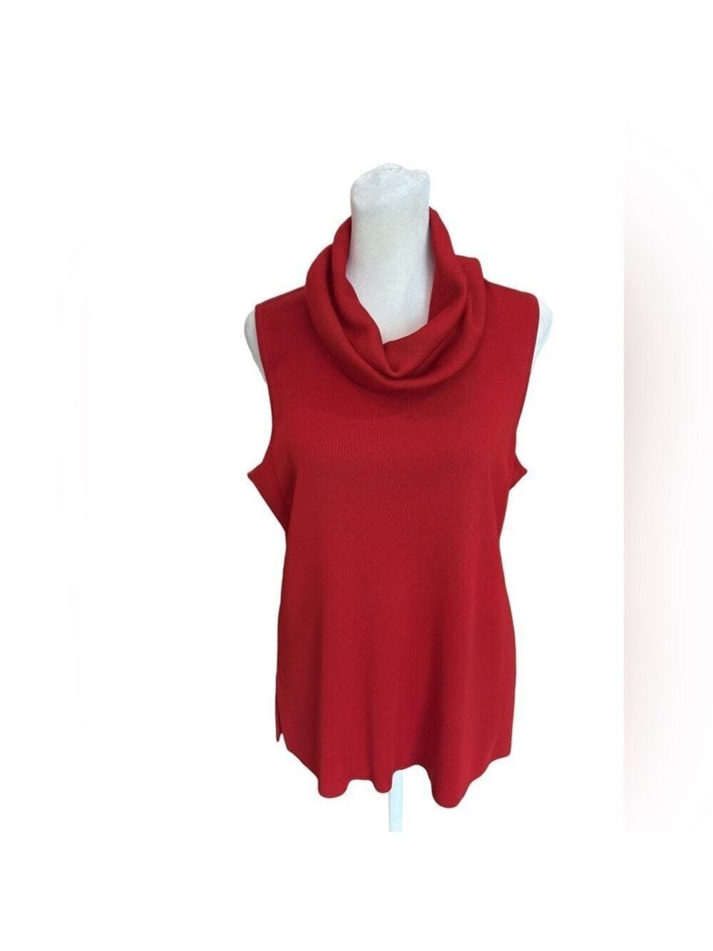 Misook Size M red sleeveless cowl neck tank top. Classic wardrobe staple career